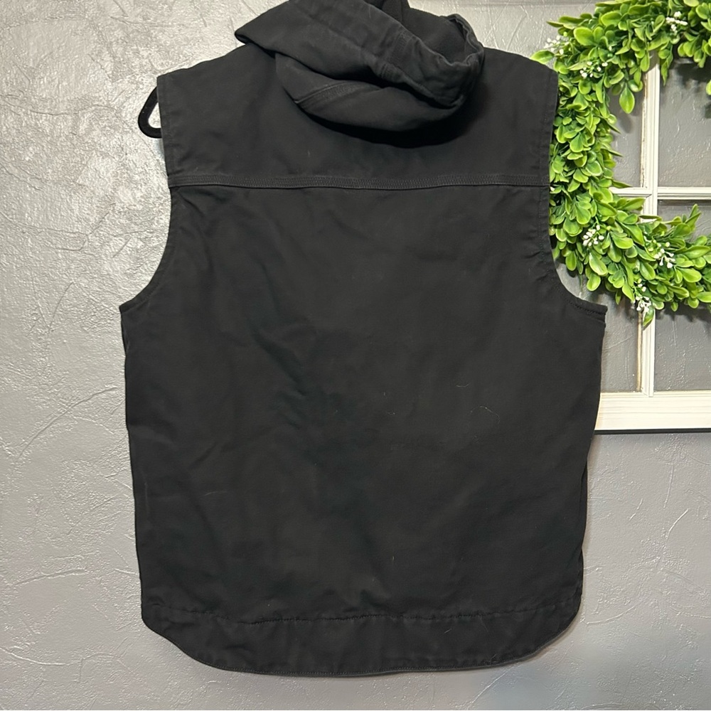 Carhartt Knoxville Black Hooded Sleeveless Zip Vest medium men’s - Picture 4 of 4